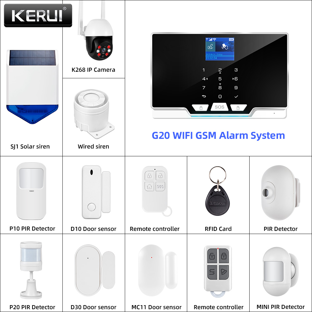 Home Automation Diy Kit - KERUI-Kit de alarma DIY de 433MHz,